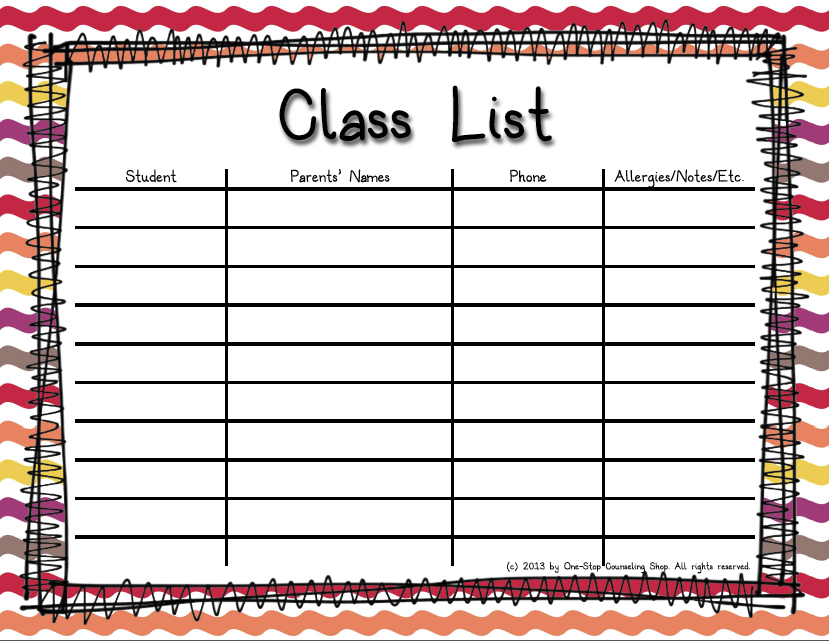 Class List Warm