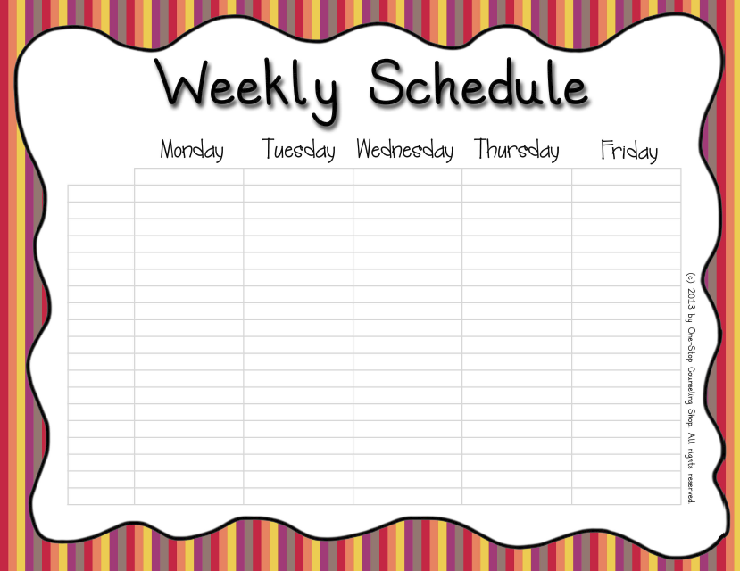 Weekly Schedule Warm