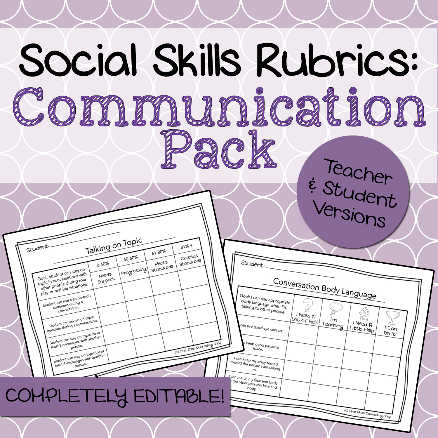 Communication Social Skills Rubrics