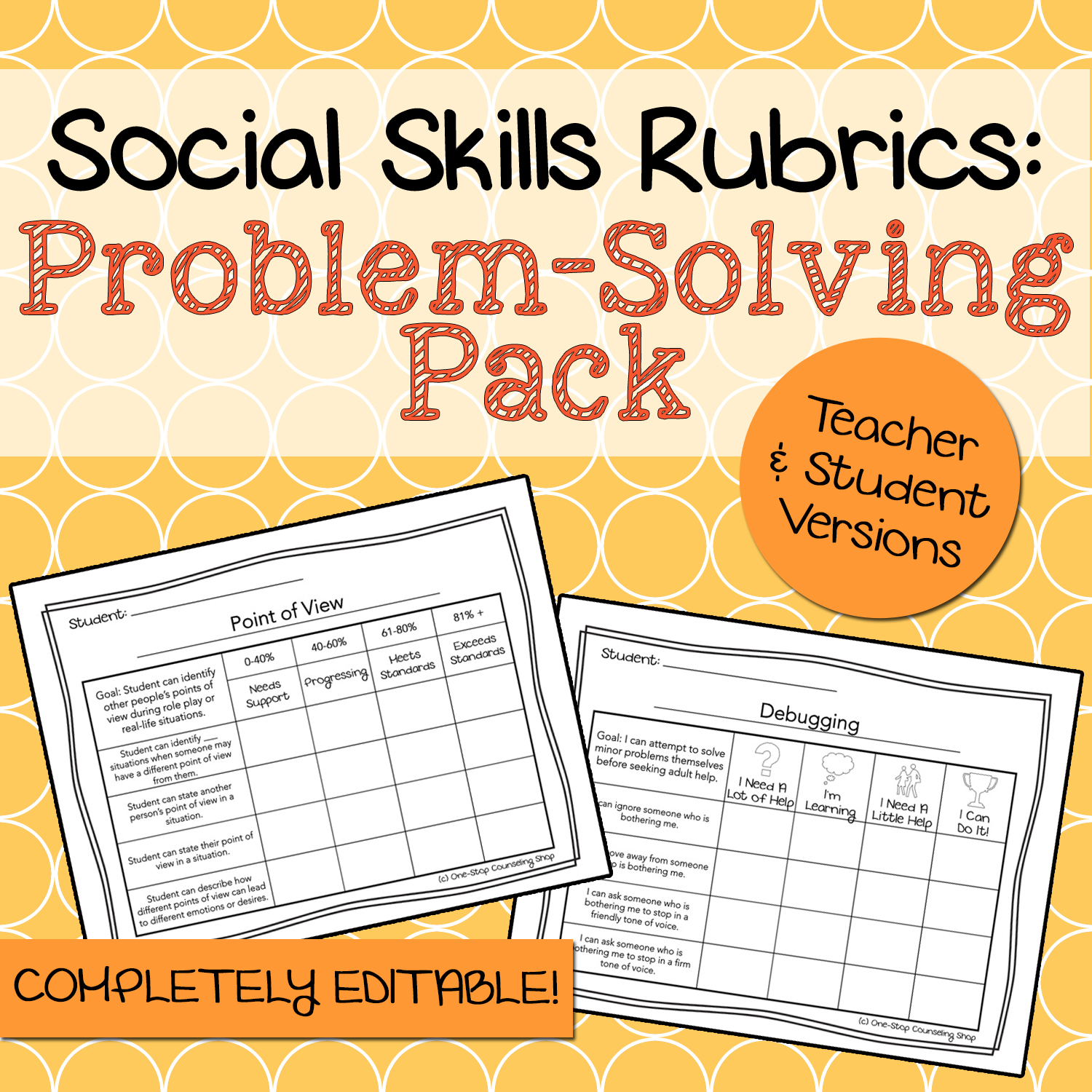 Problem Solving Social Skills Rubrics