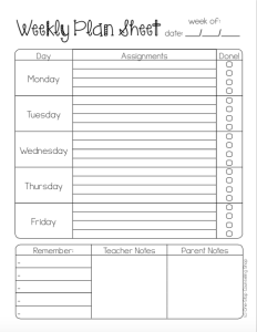 Daily & Weekly Student Planner Pages