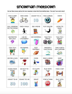 Snowman Coping Skill Activity