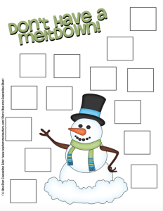 Snowman Coping Skill Activity