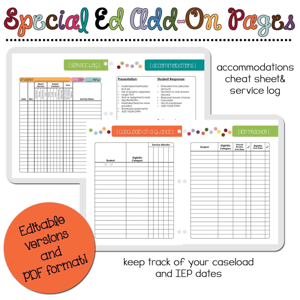 Special Education Add-On Pages