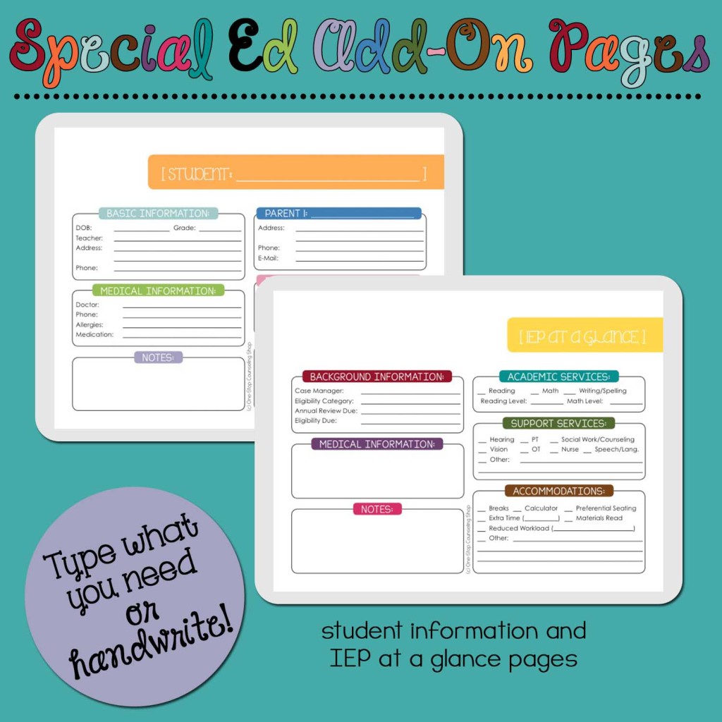 Special Education Add-On Pages