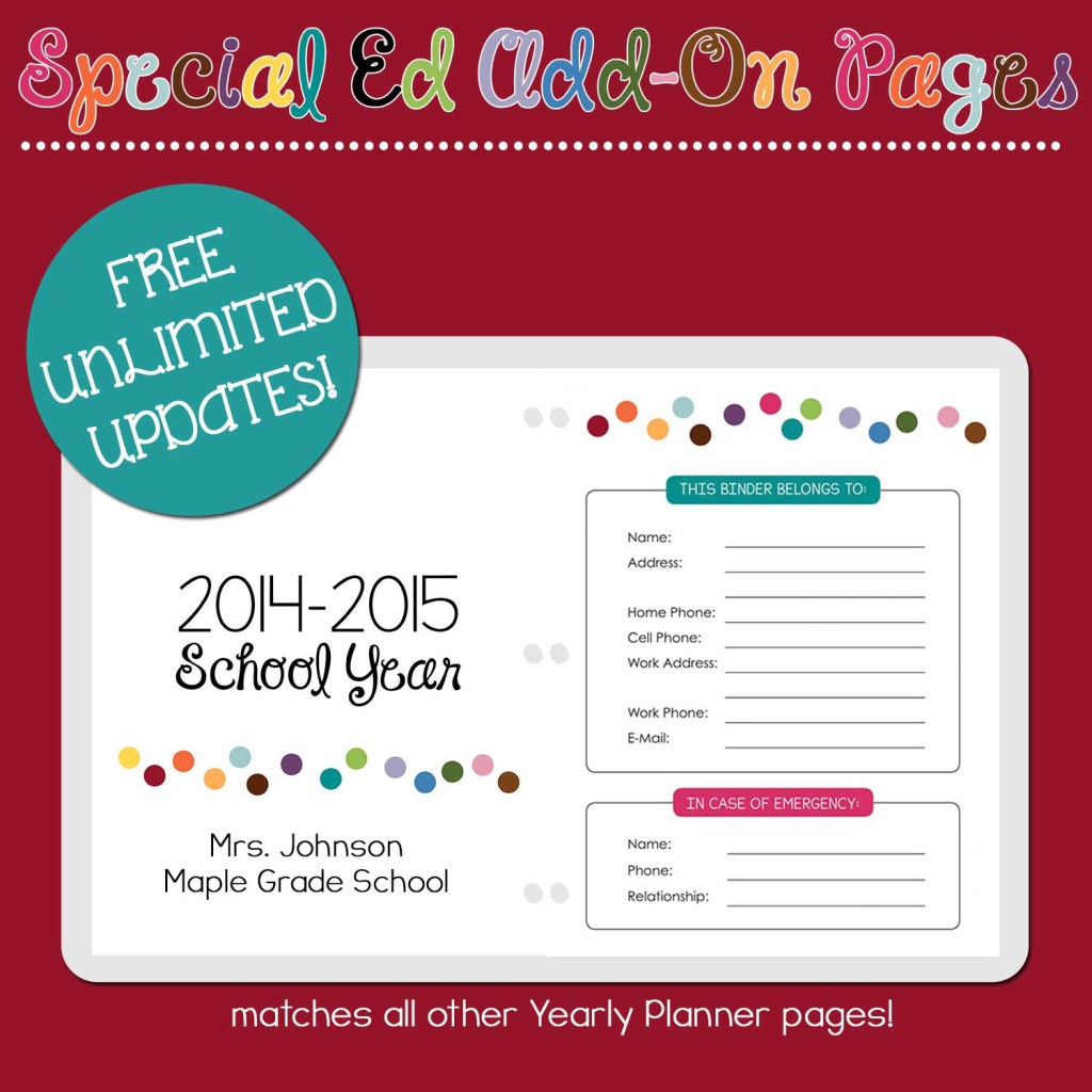 Special Education Add-On Pages