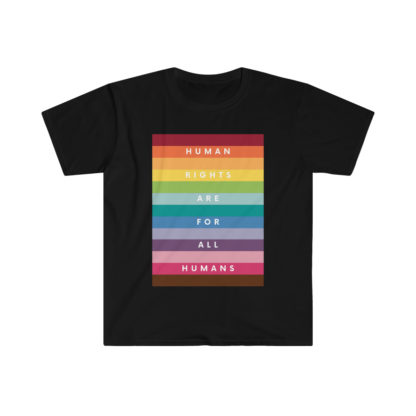 Human Rights for all Humans Unisex Softstyle T-Shirt - Image 3