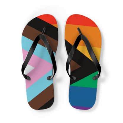 LGBTQIA+ Progress Pride Flag Flip Flops - Image 2