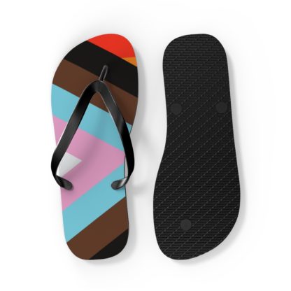 LGBTQIA+ Progress Pride Flag Flip Flops - Image 3