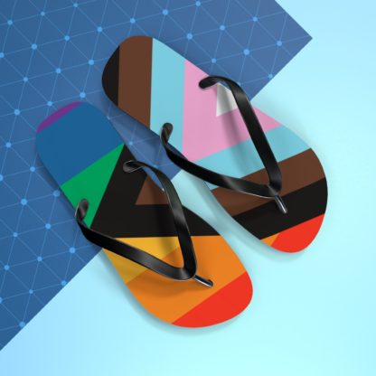 LGBTQIA+ Progress Pride Flag Flip Flops - Image 5